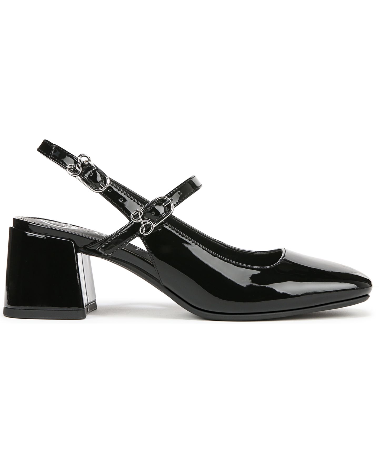 Женские туфли Sam and Libby Grace Block Heel Slingback Mary Jane Pumps, цвет: Чёрный лаковый — фото 2