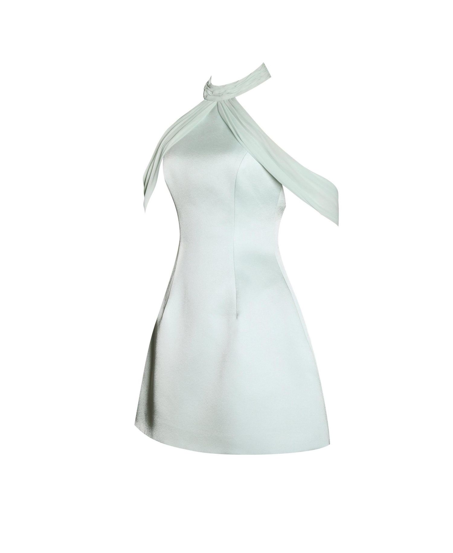 Women's Zafrina Light Cyan Halter Off-shoulder Backless Mini Dress