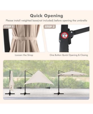 9.5 Feet Square Patio Cantilever Umbrella with 360° Rotation