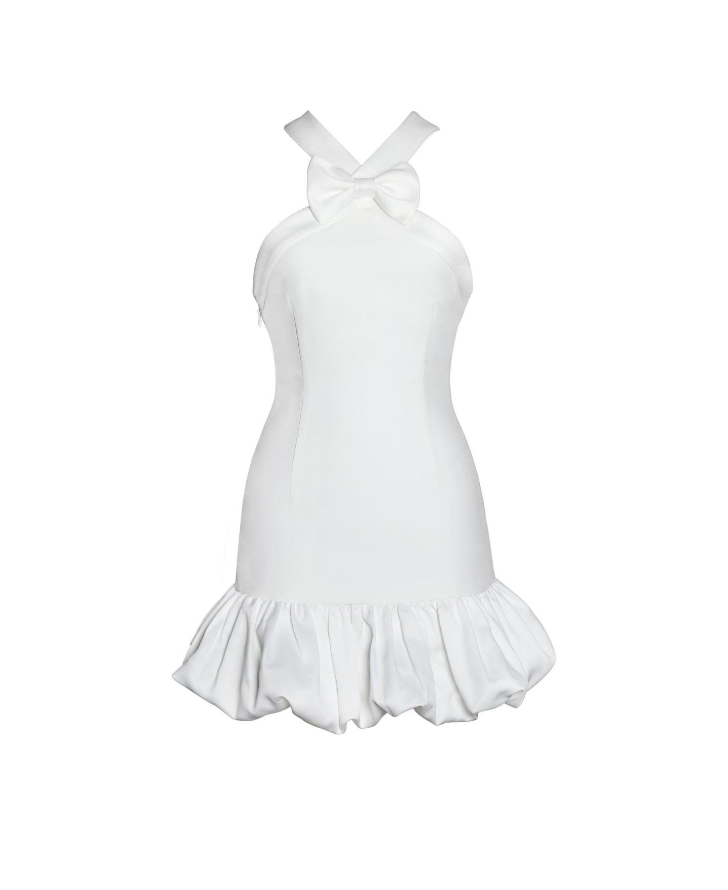 Женское платье Miss Circle Barbra White Cross Straps Bodycon Mini with Bubble Hem, цвет: Белый — фото 3