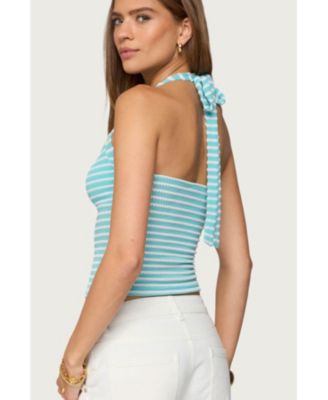 Women's Lovina Textured Striped Halter Top