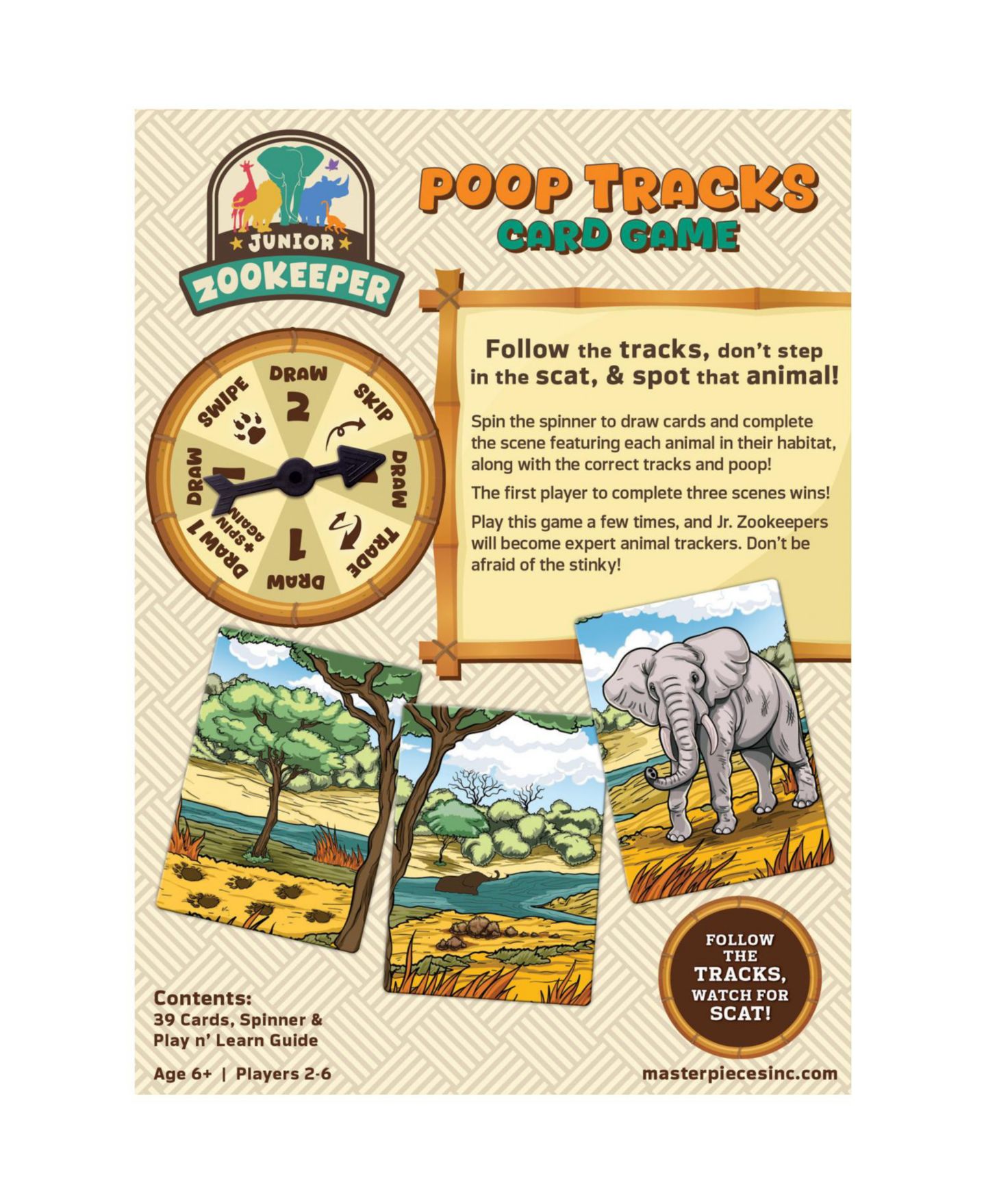 Детская карточная игра MasterPieces Puzzles Junior Zookeeper 39-Card Matching Card Game, Ages 6+ — фото 3