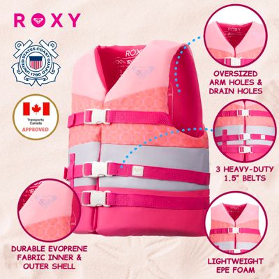 Life Vest USCG Approved for kids, Lightweight EPE Foam with Quick-Release Buckles