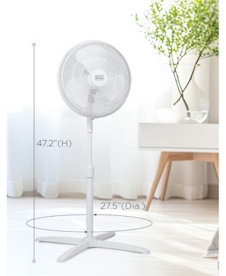 16-Inch Pedestal Fan, Oscillating Fan for Home and Office, with 3 Speed Settings