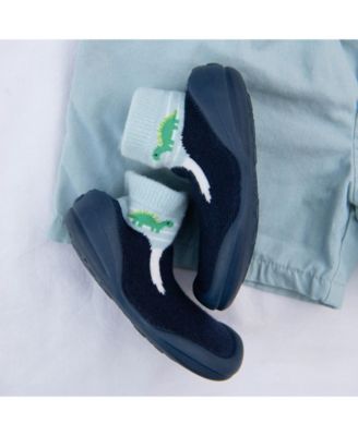 Baby Boy First Walk Sock Shoes Navy Dash