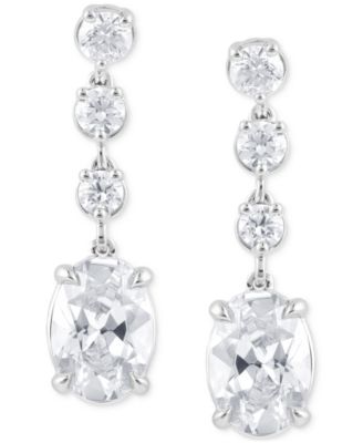 Lab Grown Diamond Oval & Round Drop Earrings (5 ct. t.w.) in 14k White Gold