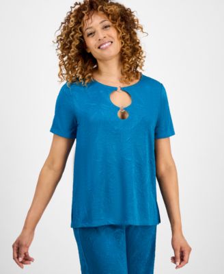 Women's Ring Detail Top & Textured Knit Pants