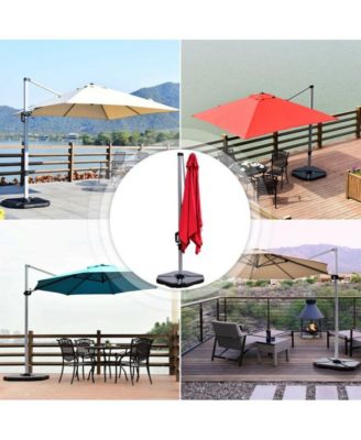 4 Pieces 195 lbs Patio Cantilever Offset Umbrella Base Weight Sand