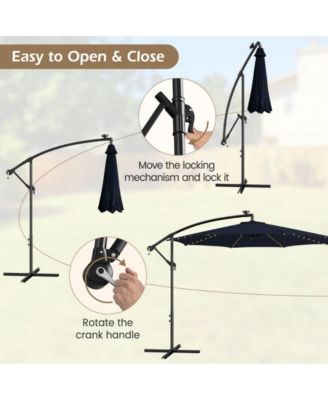 10 Feet Patio Umbrella with 112 Solar-Powered LED Lights