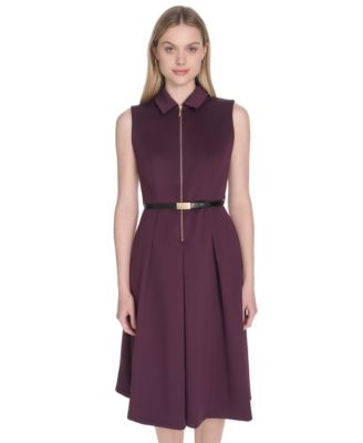 Women's Sleeveless Scuba A-Line Dress