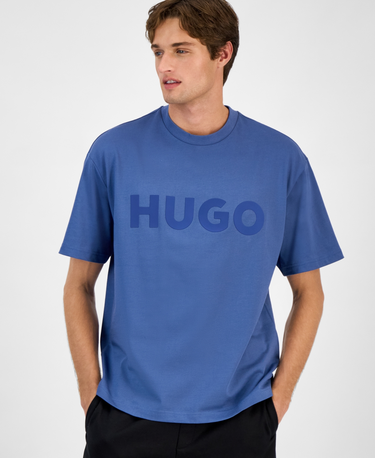 Hugo by Hugo Boss Men's Reflective Logo T-Shirt - Medium Blue