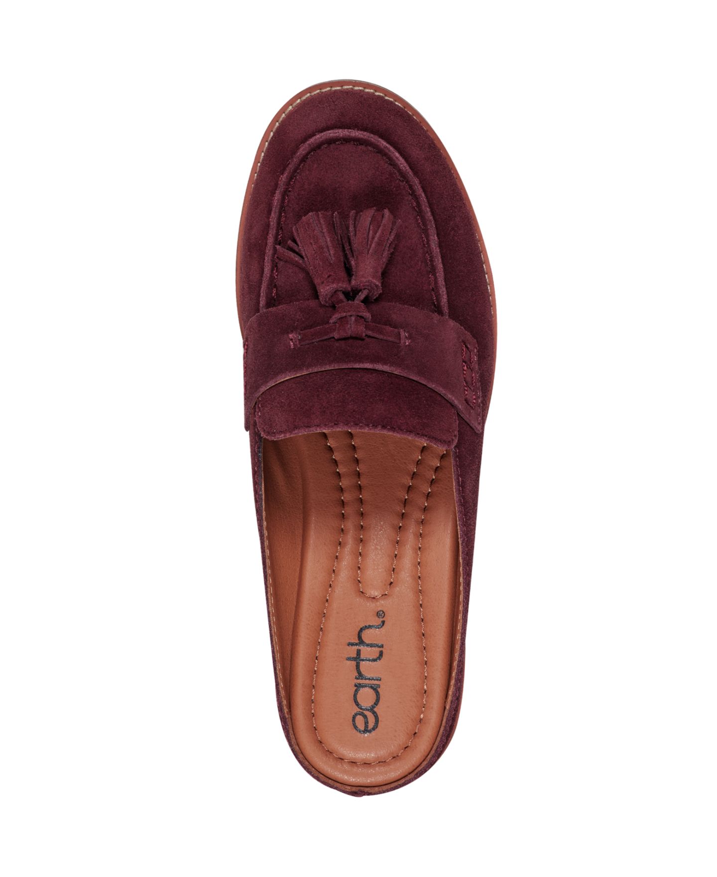 Женские сабо Earth Everett Tassels Slip-On Mule, цвет: Тёмный красный замшевый — фото 4