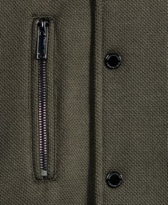 Men's Textured Varsity Zip Bomber Jacket