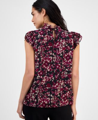 Petite Ruffled Chiffon Top