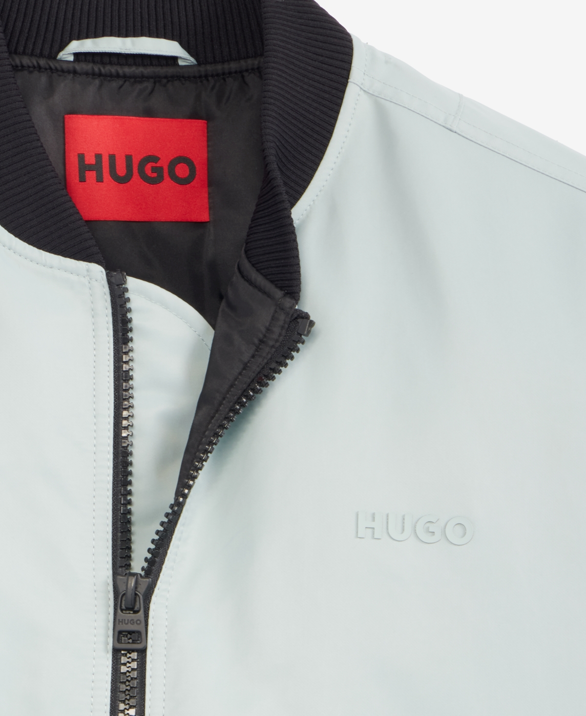 Hugo Boss Hugo By  Men's Baken2435 Slim-fit Satin Bomber Jacket In Blue