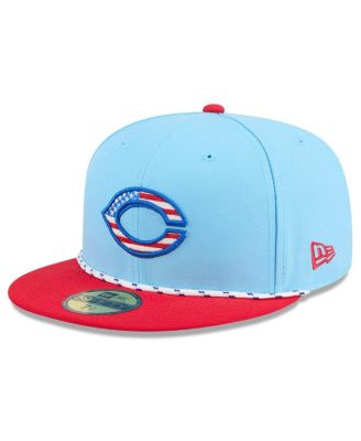 New Era - Men's Light Blue/Red Cincinnati Reds 2025 Fourth of July 59FIFTY Fitted Hat