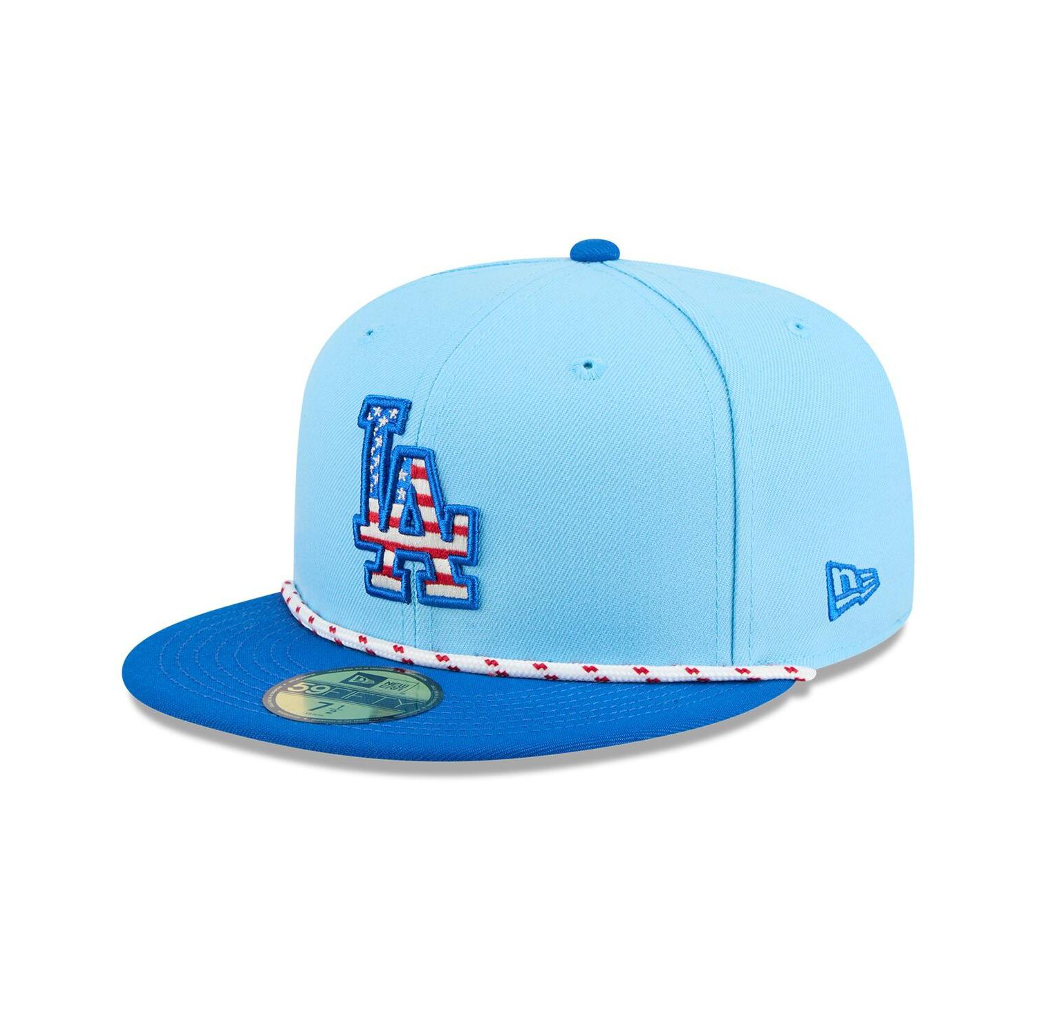 Men's Light Blue/Blue Los Angeles Dodgers 2025 Fourth of July 59FIFTY Fitted Hat