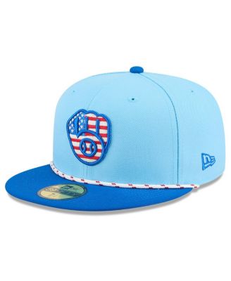 New Era - Men's Light Blue/Blue Milwaukee Brewers 2025 Fourth of July 59FIFTY Fitted Hat