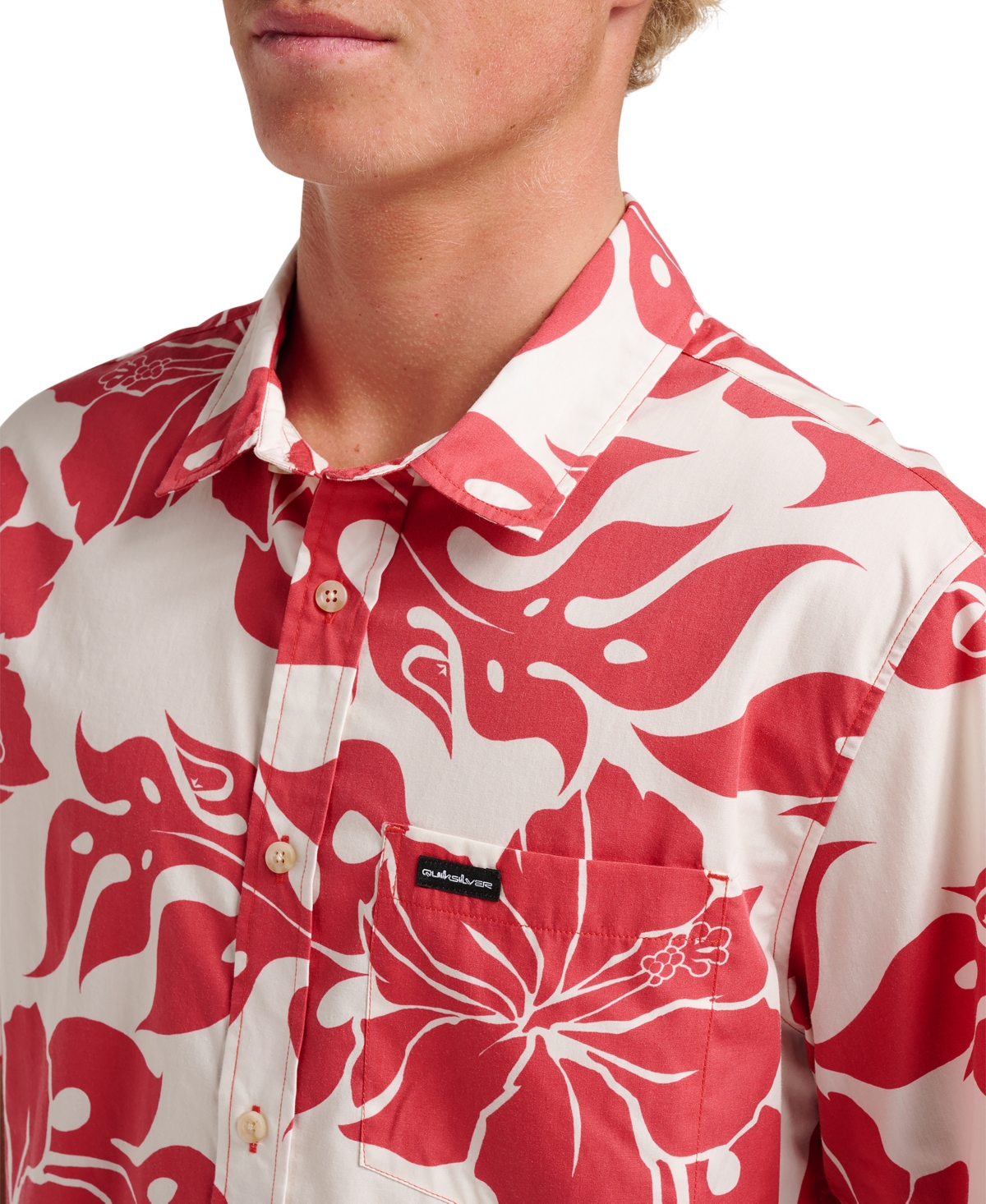 Quiksilver Men's Oceanview Classic Short Sleeve Shirt In Red