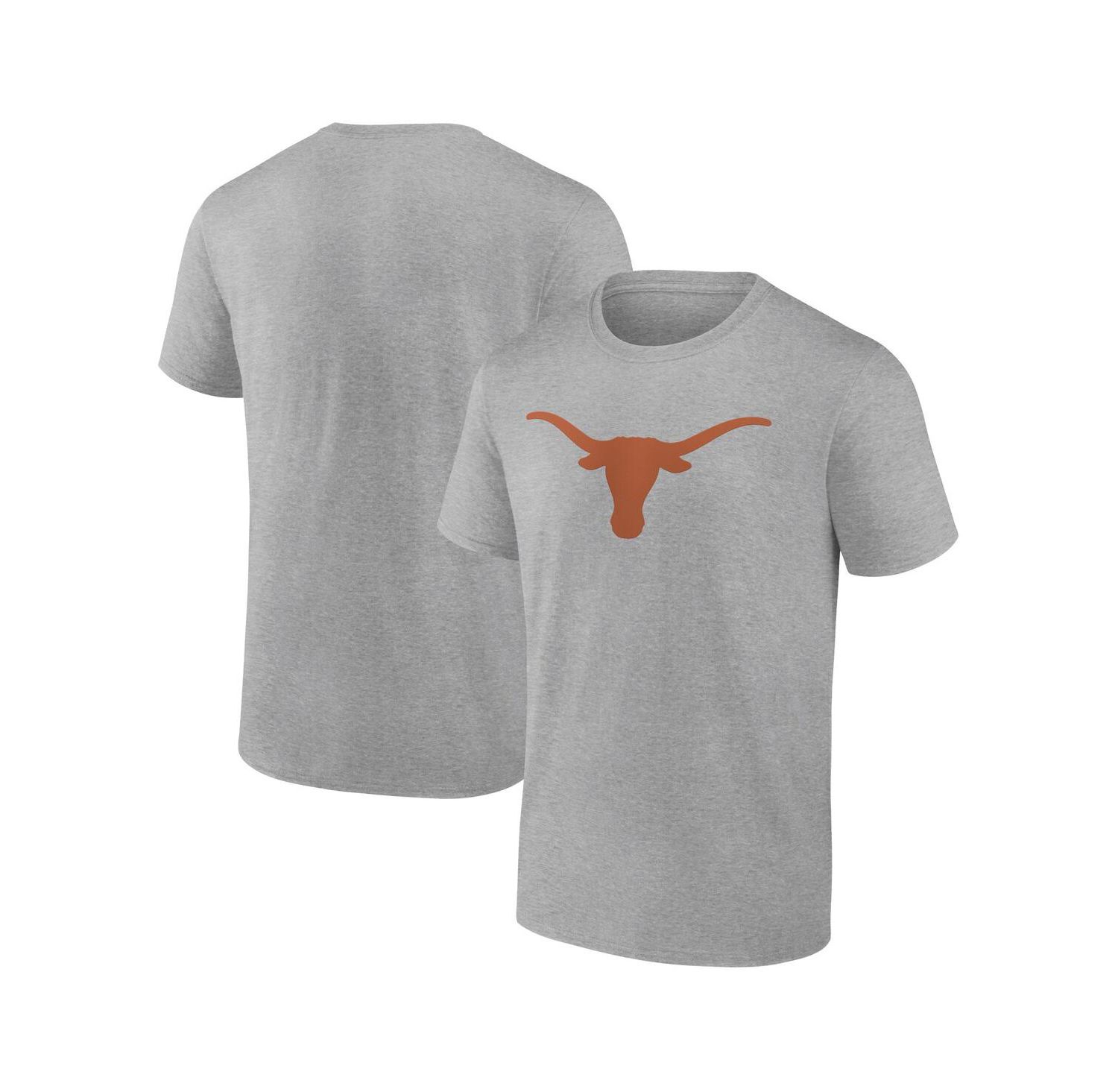 Men's Heather Gray Texas Longhorns Primary Logo T-Shirt