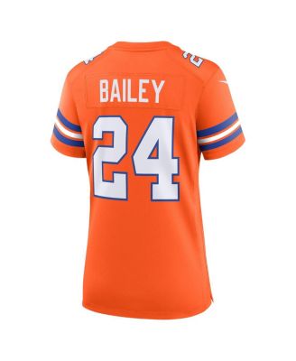 Women's Champ Bailey Orange Denver Broncos Mile High Collection 1977 Throwback Retired Player Game Jersey