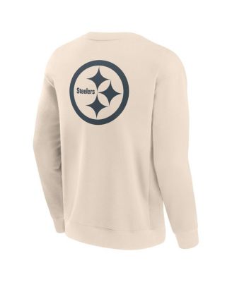 Men's Cream Pittsburgh Steelers Elements Future Ground Lettering Pullover Sweatshirt