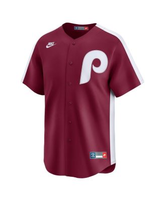 Men's Maroon Philadelphia Phillies Throwback Cooperstown Collection Limited Jersey