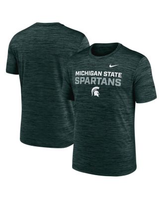 Nike - Men's Green Michigan State Spartans Campus Center Stack Velocity Performance T-Shirt