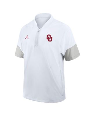 Men's White Oklahoma Sooners 2025 Sideline Coaches Lightweight Short Sleeve Jacket