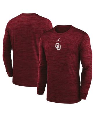 Jordan - Men's Crimson Oklahoma Sooners 2025 Sideline Velocity Performance Long Sleeve T-Shirt