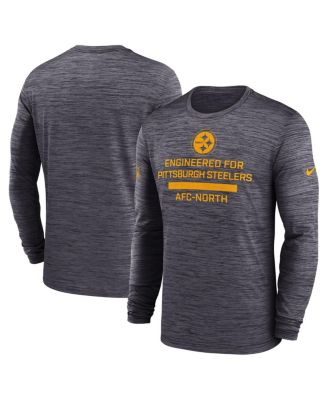 Nike - Men's Black Pittsburgh Steelers Sideline Velocity Performance Long Sleeve T-Shirt