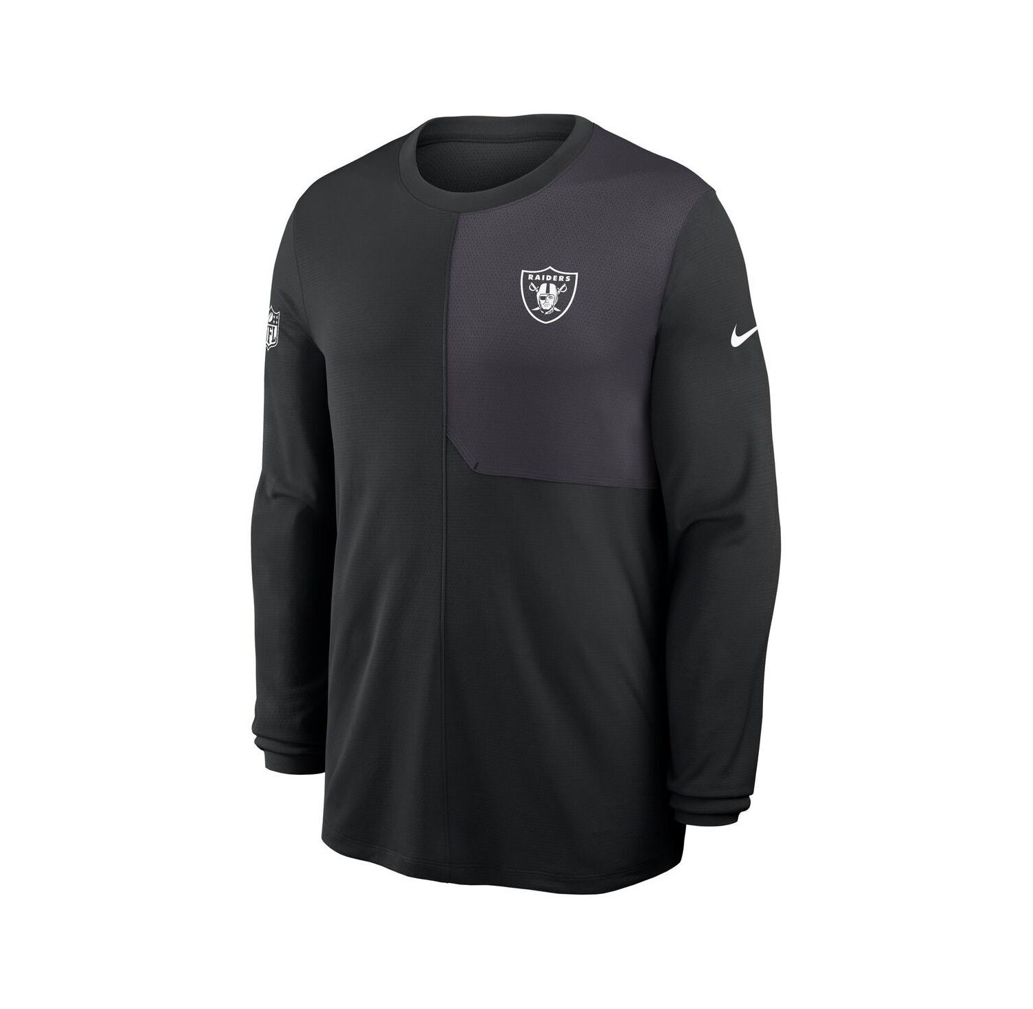 Men's Black Las Vegas Raiders Sideline Coach UV Performance Long Sleeve T-Shirt