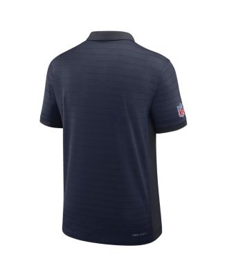 Men's Navy Tennessee Titans Sideline Victory Stripe Performance Polo Shirt