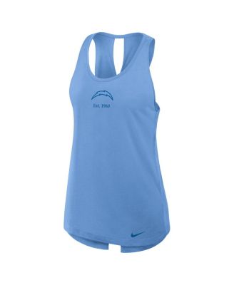 Women's Powder Blue Los Angeles Chargers Glory Crisscross Performance Tank Top