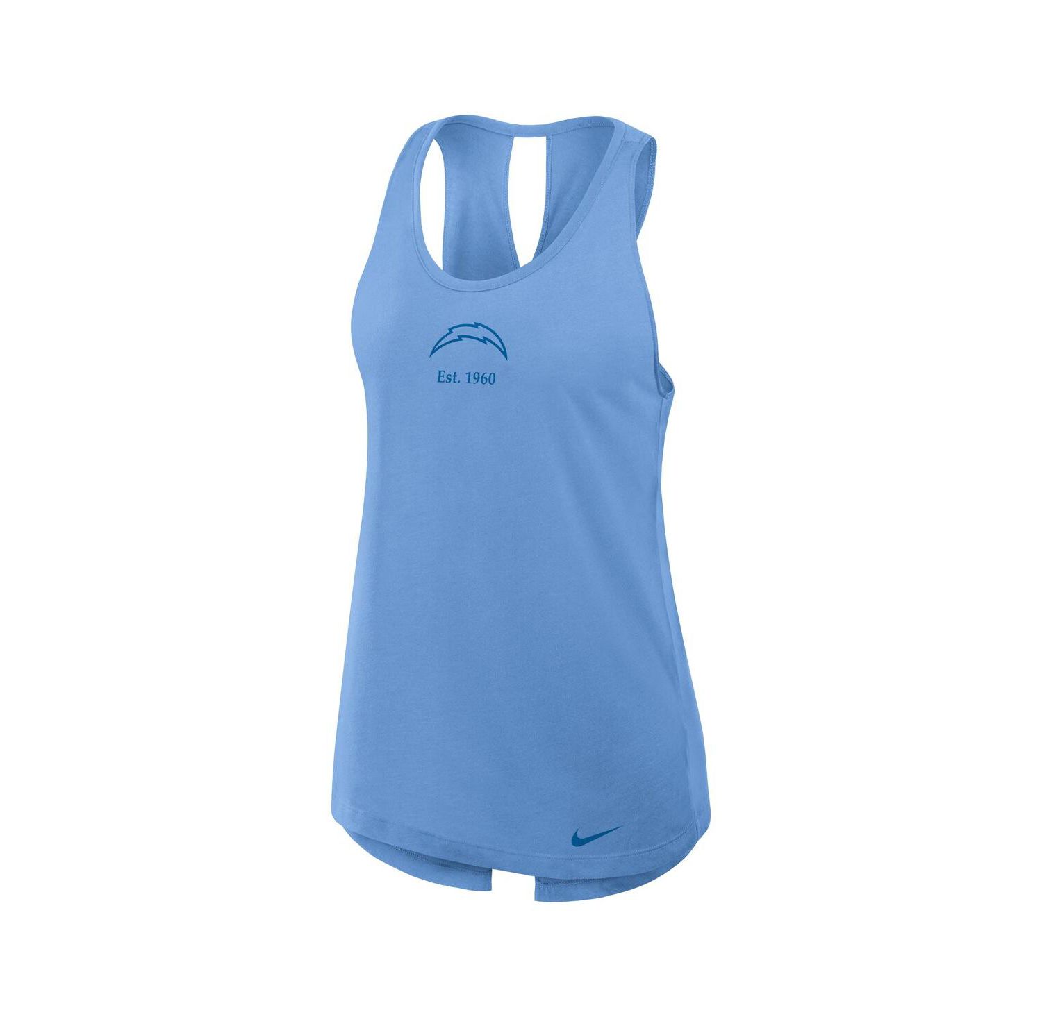 Women's Powder Blue Los Angeles Chargers Glory Crisscross Performance Tank Top