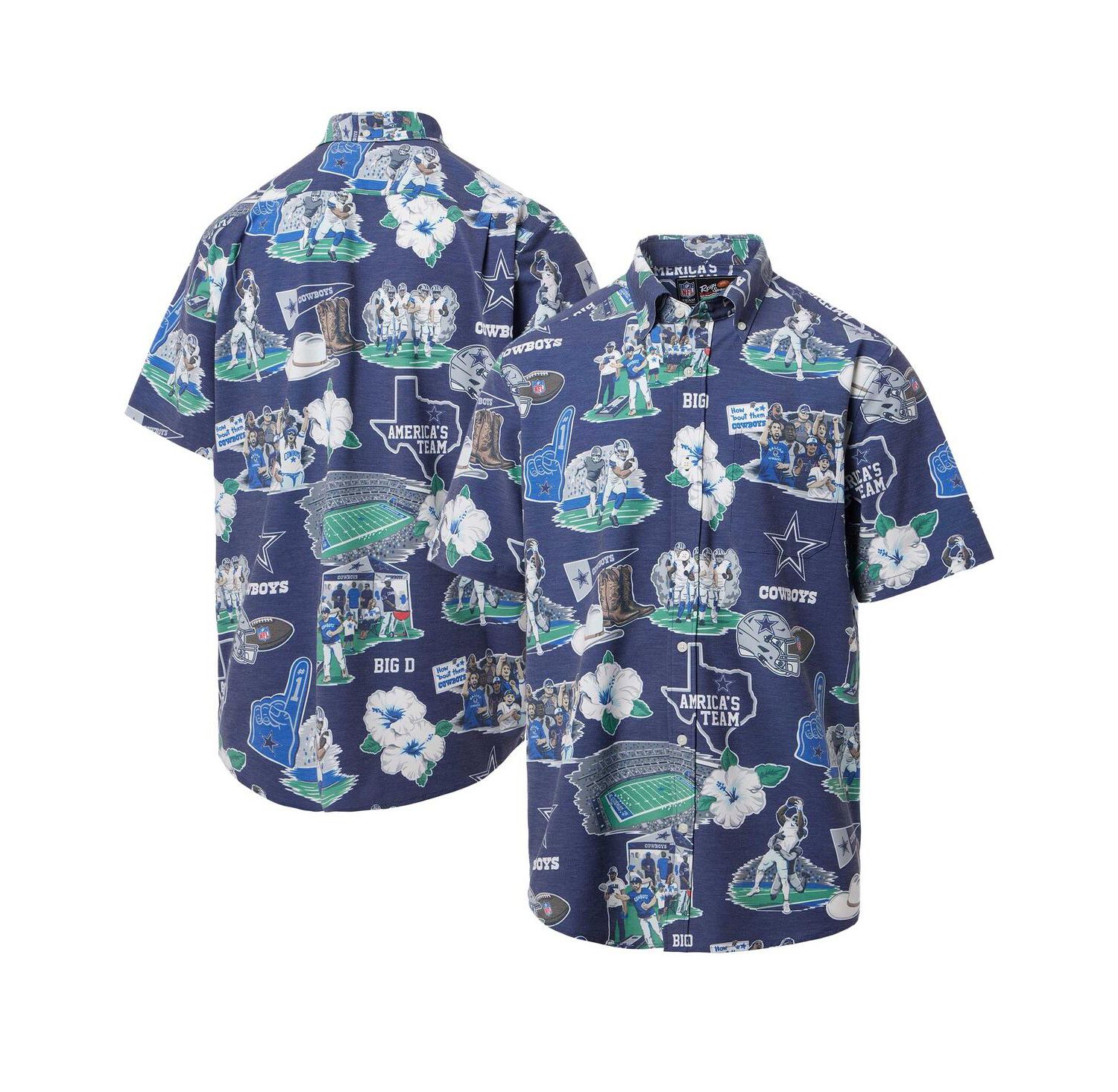 Men's Navy Dallas Cowboys Scenic Button-Down Shirt