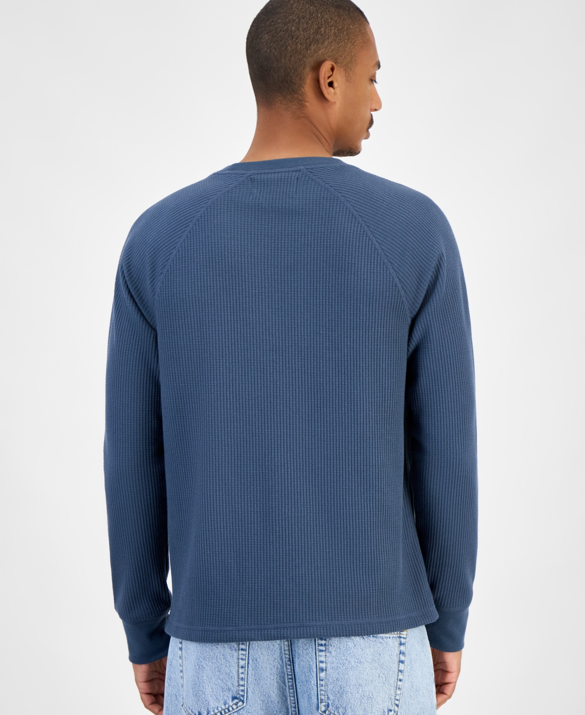Sun + Stone Men's Waffle-knit Thermal Shirt, Macy's Exclusive In Multi