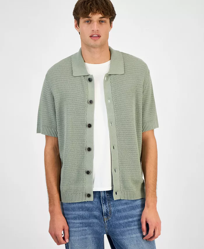 Men's Short-Sleeve Cardigan