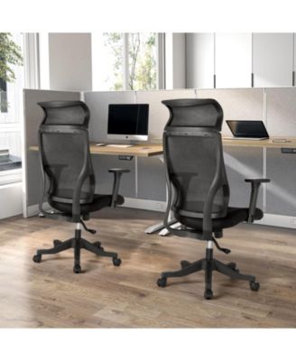 Mesh Office Chair Ergonomic Recliner Chair with 3D Adjustable Armrests & Lumbar Support