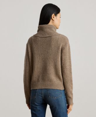 Women's Buckle-Trim M&eacute;lange Turtleneck Sweater