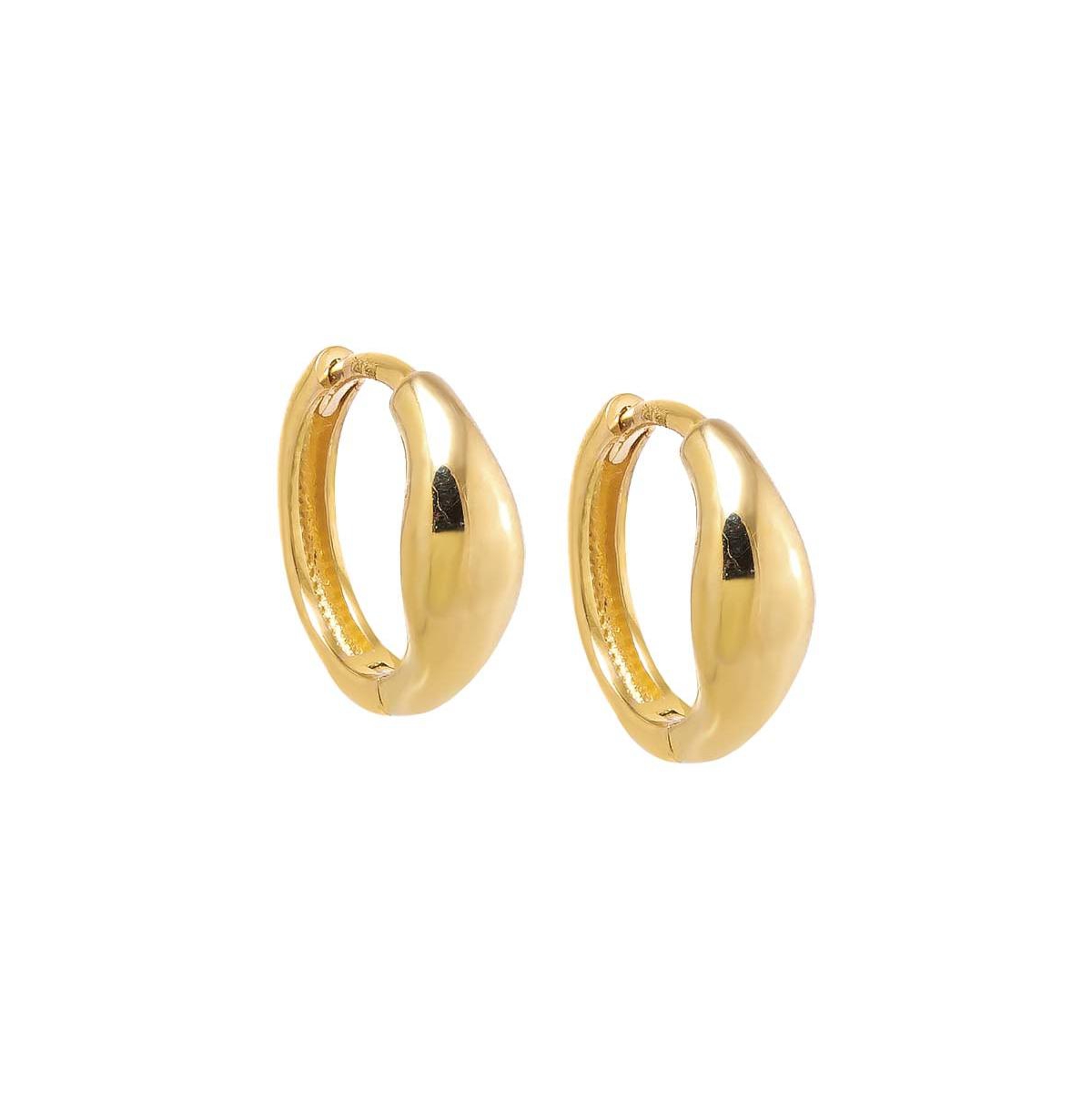 Solid Center Graduated Huggie Earring 14K - 14k gold