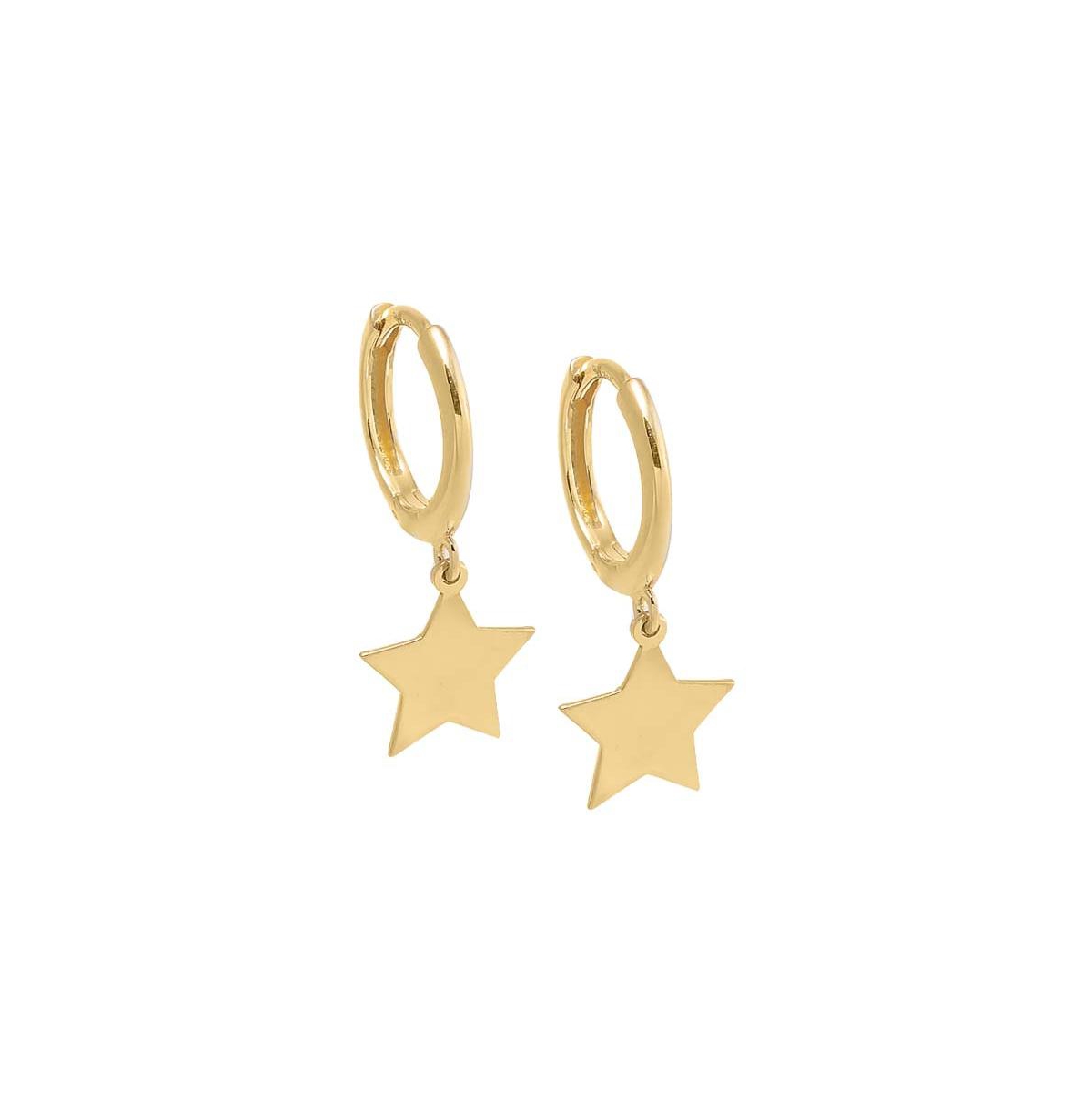 Solid Dangling Star Huggie Earring 14K - 14k gold