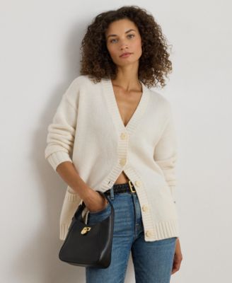 Lauren Ralph Lauren - Women's Wool-Blend V-Neck Cardigan