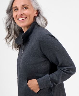 Petite Waffle-Knit Half-Zip Sweatshirt, Macy's Exclusive