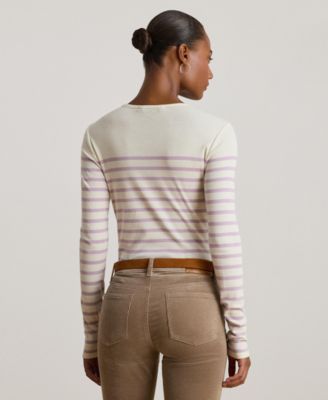 Women's Striped Cotton Long-Sleeve Tee