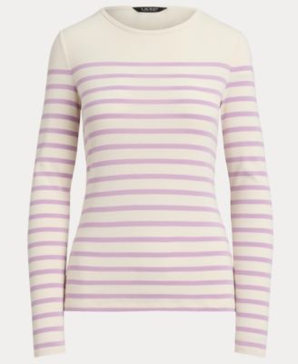 Women's Striped Cotton Long-Sleeve Tee