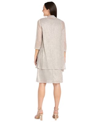 Women's Metallic Crinkle 2-Pc. Dress