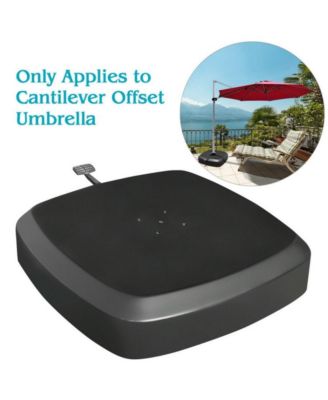 Patio Cantilever Offset Umbrella Base with Wheels for Garden Poolside Deck