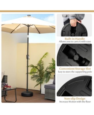 27 lbs Fillable Round Umbrella Base Stand for Yard Garden Poolside