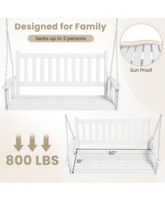 3-Person Wooden Outdoor Porch Swing with 800 lbs Weight Capacity